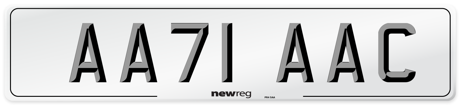 AA71 AAC Number Plate from New Reg